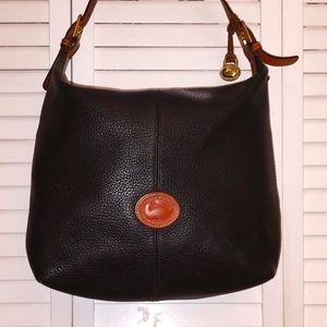 Dooney & Bourke large zip black/brown   leather handbag